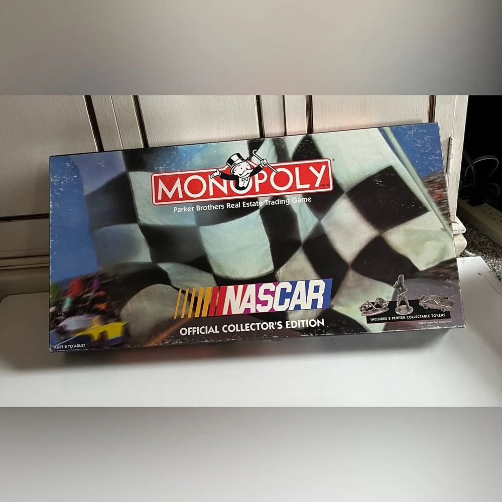 Vintage Monopoly NASCAR Official Collectors Edition 1997 Board Game Race car